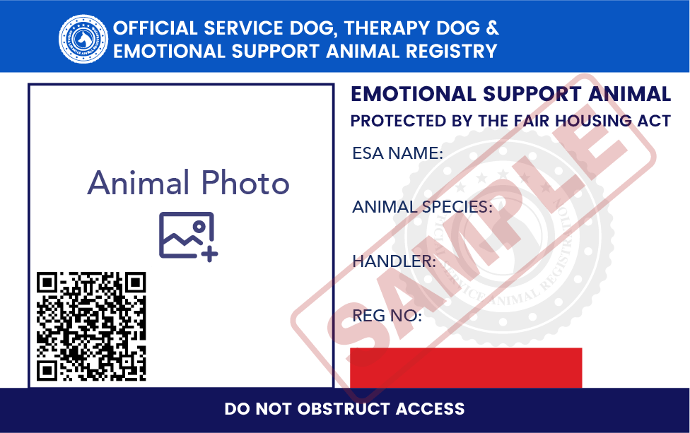 Free Emotional Support Animal Id Card Template