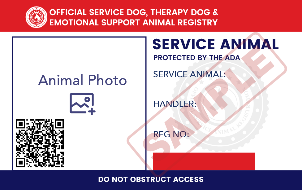 Free Printable Id Card For Service Animal